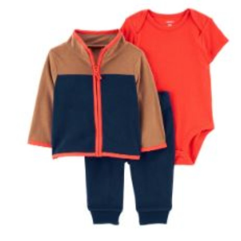 NWT Carter’s Baby Boy - 3 Piece Fleece Outfit Set Size 12m